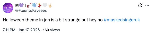 Fans shared their confusion on X and branded the Halloween theme 'weird' in January