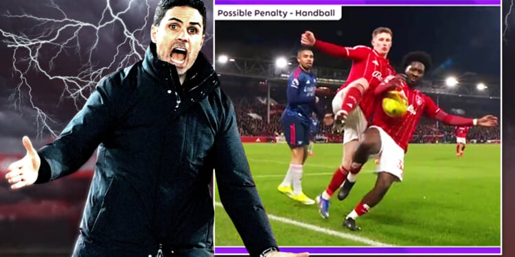 'Clear penalty' - Mikel Arteta fumes Arsenal robbed of spot kick in Nottingham Forest draw