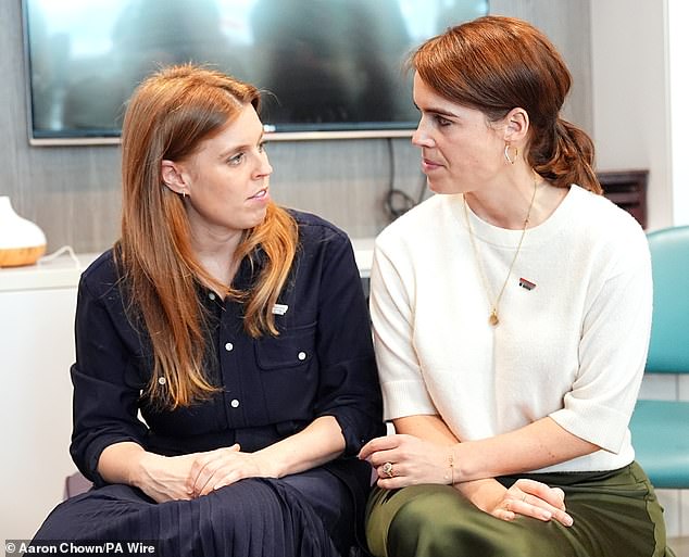 Beatrice and Eugenie during a visit to University College Hospital in London last April