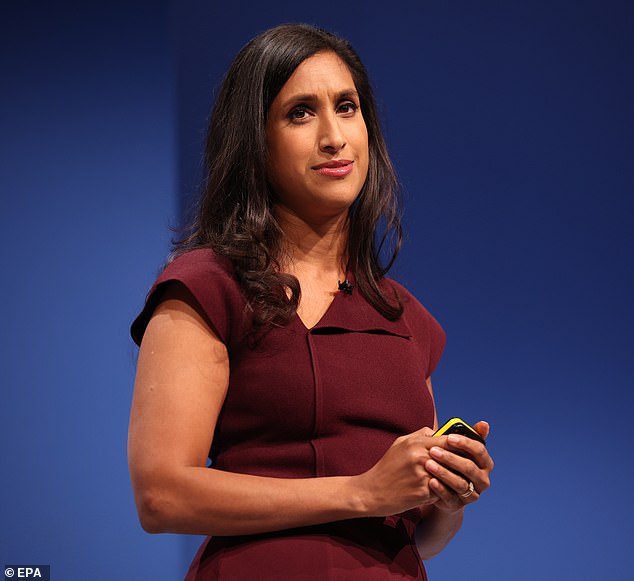 Shadow equalities secretary Claire Coutinho (pictured) said the book was 'an obvious safeguarding risk'