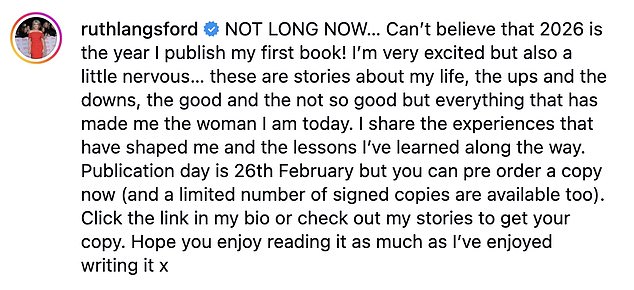The TV presenter is preparing to share 'the ups, the downs and the lessons that have shaped her' in her upcoming book, Ruth Langsford Feeling Fabulous