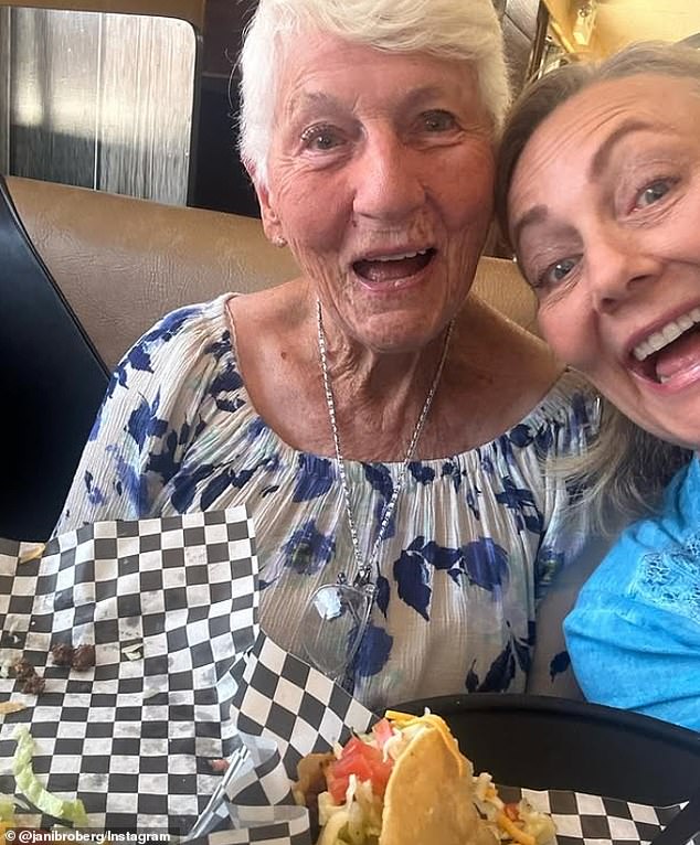 Jan Broberg and her mother Mary Ann smiling in a selfie posted back in September 2024