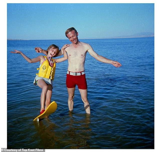 Jan and Berchtold had an very close relationship. They are pictured water skiing together in 1973 before her first kidnapping