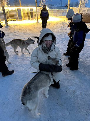 Hayley and her husband were only able to meet the pups rather than go sledding with them
