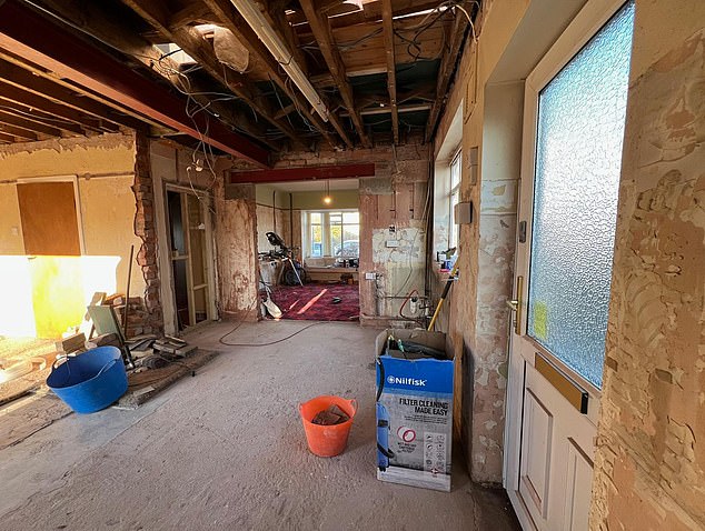 The couple have been renovating the property on the weekends and after work alongside the help of their parents and grandparents