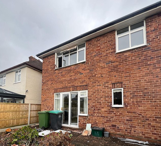 The property is a 1950s detached home with three bedrooms and three bathrooms