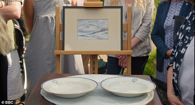 Alongside the bowls, she also brought in a painting of the Antarctic that had been painted by Edward Wilson