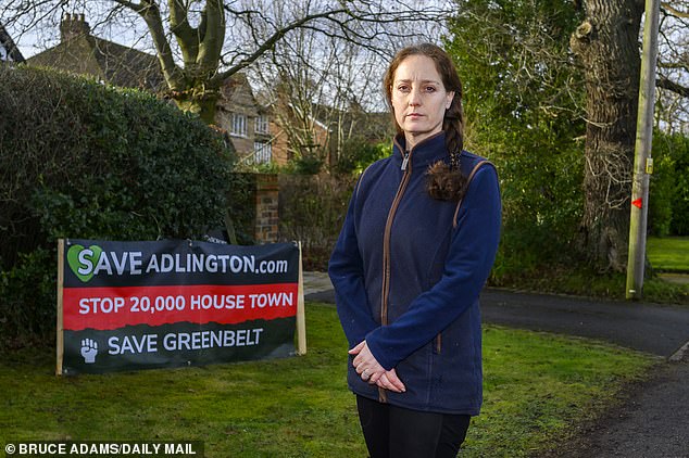 CHESHIRE: Mother-of-two Aysha Hawcutt said it would be 'heartbreaking' to see tracts of rich farmland churned up to make way for thousands of new homes