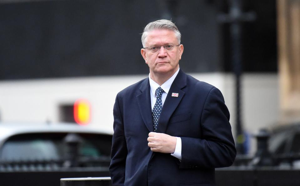 Andrew Rosindell, Conservative MP for Romford, outside the UK Parliament ahead of a parliamentary vote on new coronavirus restrictions amid the COVID-19 coronavirus pandemic. 2021.