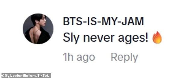 TikTok user @armyforlife1962 commented with a fire emoji and agreed: 'Sly never ages!'