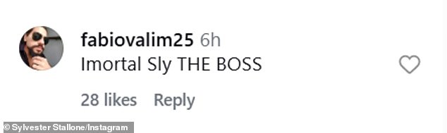 '[Immortal] Sly THE BOSS!' wrote Instagram user @fabiovalim25