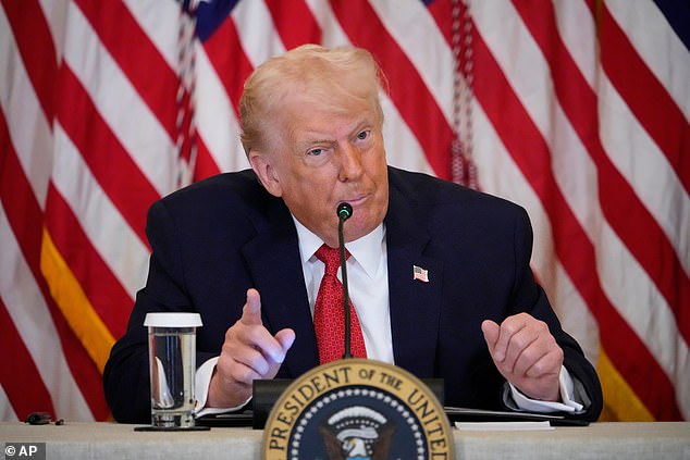 President Donald Trump speaks during an event to promote investment in rural health care in the East Room of the White House, Friday