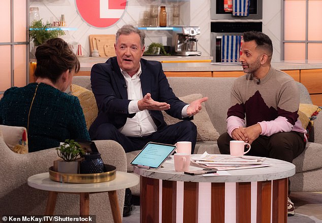 As the programme descended into chaos, the host, 65, was drowned out as the duo continued to speak over her