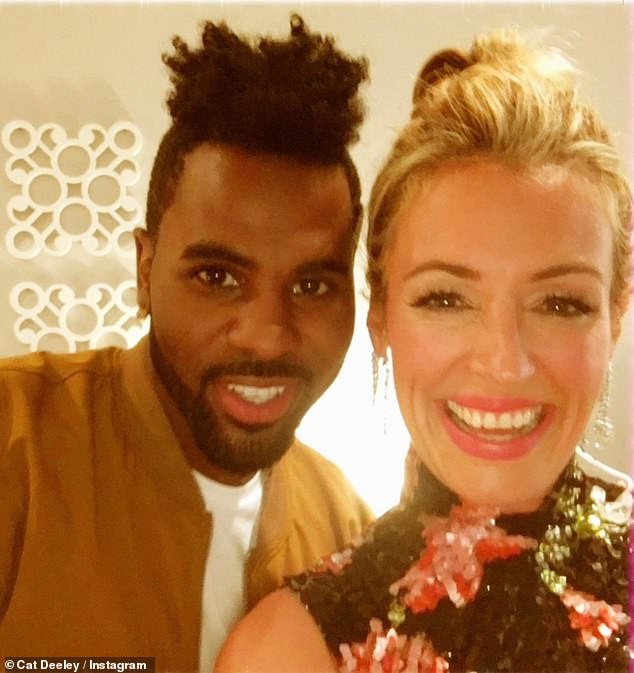 She was also seen beaming next to Jason Derulo in another starry selfie