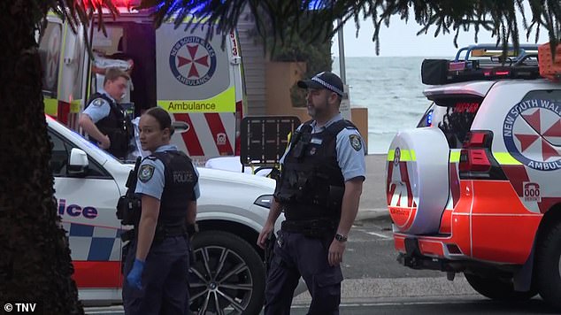 Emergency services were called to the beach about 6.20pm Monday