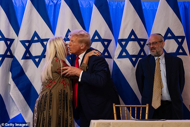 President Donald Trump at a fighting antisemitism event, alongside Rabbi Yehuda Kaploun