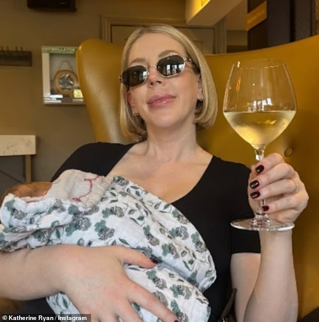 Violet is Katherine's child from a previous relationship, while she shares son Fred, four, daughters Fenna, two, and Holland Juliette, five months, with her husband and childhood sweetheart Bobby Kootstra