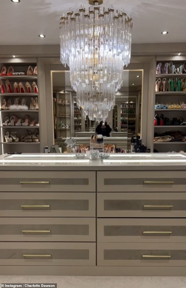 Charlotte Dawson too seems to be fond of a huge statement chandelier - including one in her closet