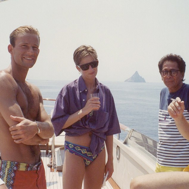 Italy September 1990 - Princess Diana looks radiant on board a yacht in Italy with Prince Kyril of Preslav in never-before-seen photos shared by Valentino co-founder Giancarlo Giammetti
