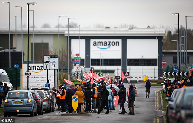 The GMB trade union has previously held strikes at the site over pay and working conditions and has about 700 members at the warehouse