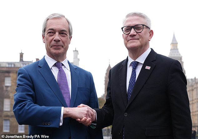 Andrew Rosindell, also a former shadow minister under Kemi Badenoch, posed with his new boss outside Parliament after crossing the floor last night