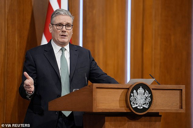 Sir Keir Starmer earlier on Monday branded Mr Trump's trade war threats as 'completely wrong'