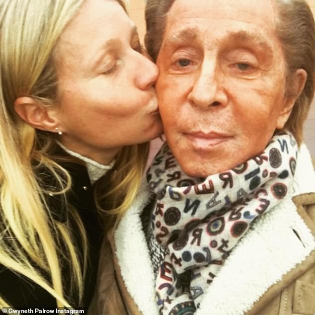 Paltrow was seen kissing the designer in her Monday Instagram tribute