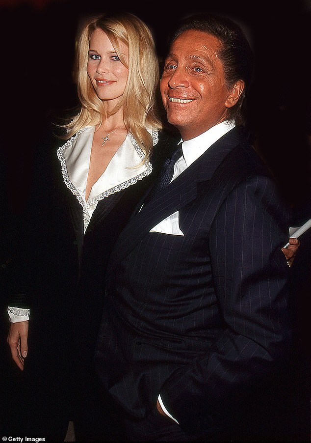 Model Claudia Schiffer said, 'Heartbroken to hear of the passing of my old friend Valentino. He is what true legends are made of, living on forever through the brand he created, the embodiment of timeless elegance and glamour.' Seen in 1996