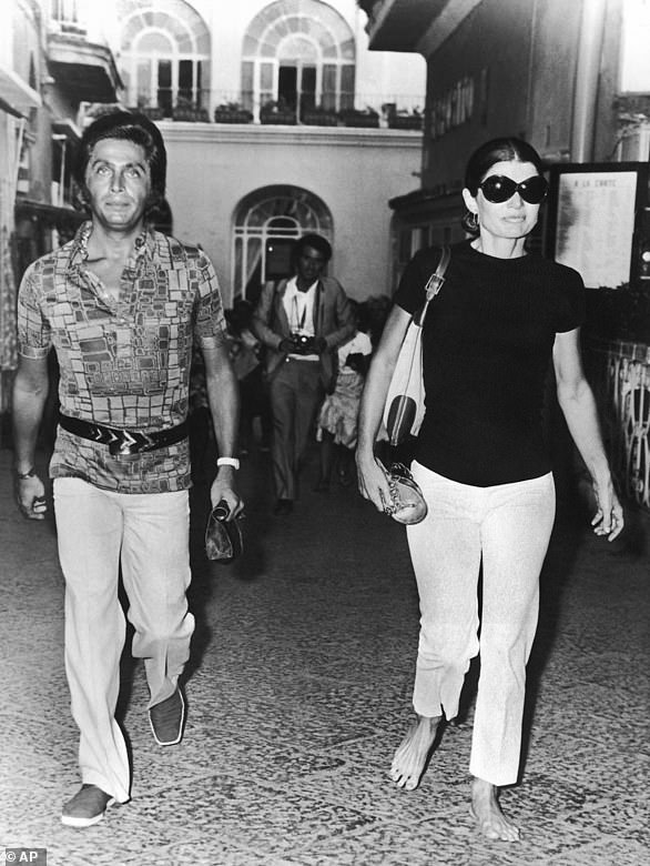 Seen in Capri with Jacqueline Onassis in 1970