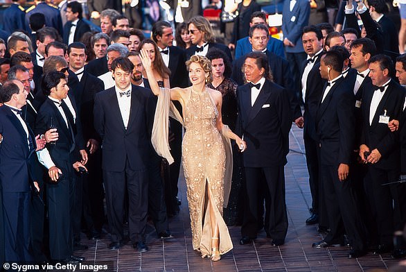 Sharon Stone with Valentino at the Closing Ceremony of the 48th Annual Cannes Film Festival in 1995