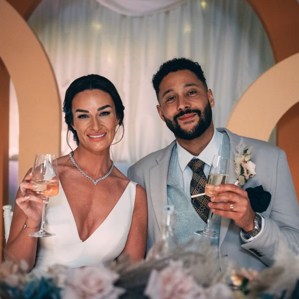 Rebecca and Bailey from Married At First Sight at their wedding.