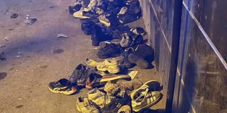 Haunting picture shows abandoned shoes after Iran burned surrendering protesters to death inside a bazaar