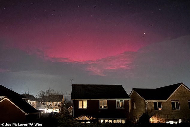 The Northern Lights are visible across the UK, like here in Ipswich, dazzling stargazers