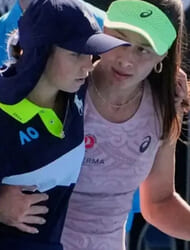 Tennis ace rushes to aid ball girl after she collapses at Australian Open