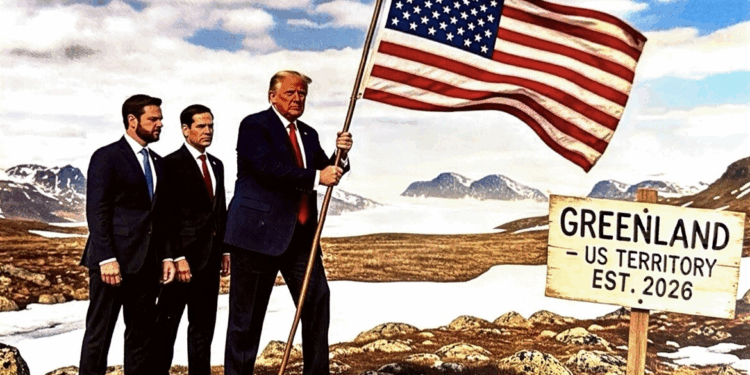Trump shares mock-up pic planting US flag on Greenland as he insists ‘there can be no going back’ on seizing island