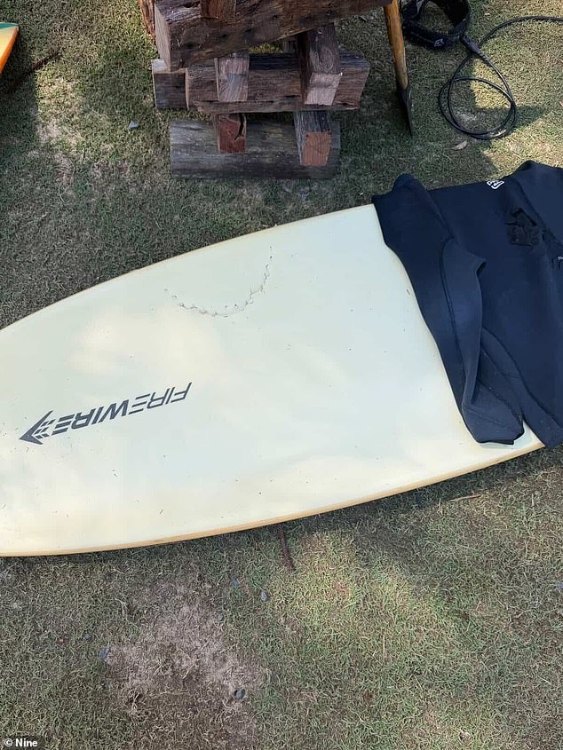 The shark attacked the man's surfboard at Point Plomer, 460 kilometers (290 miles) north of the New South Wales state capital, around 9am, officials said