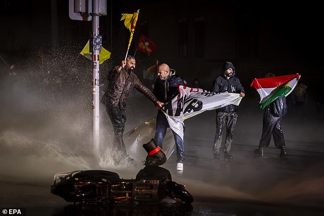 Officers deployed water cannons, tear gas, and rubber bullets