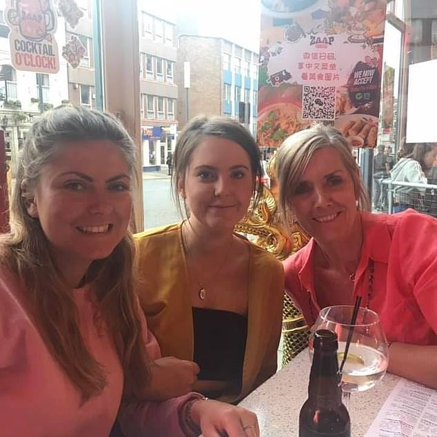 Eleanor and Sophie Brown, pictured with their mother Sarah, who sent sexual images of the mistress to her 26-year-old daughter. Eleanor then used the photos to create a profile on a sex-for-sale site