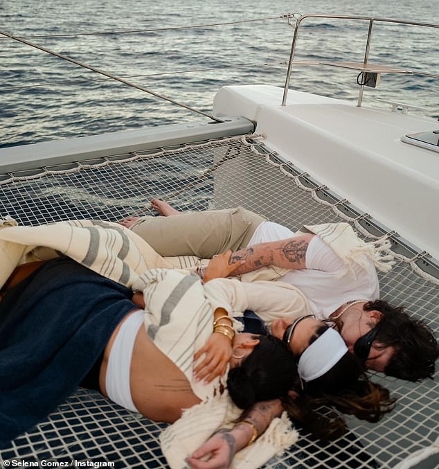 However fast forward to 2025 and Brooklyn and Nicola were nowhere to be seen at Selena's nuptials to Benny Blanco in September (pictured on holiday together in 2023)