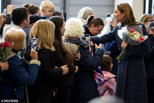 The Princess of Wales meets royal fans during her trip to Stirling and Falkirk today