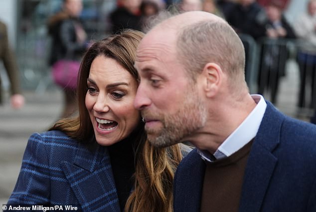The Prince and Princess of Wales meet royal fans during their trip to Stirling today