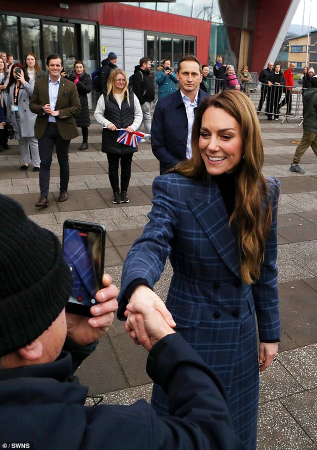 The Prince and Princess of Wales meet royal fans during their trip to Stirling today