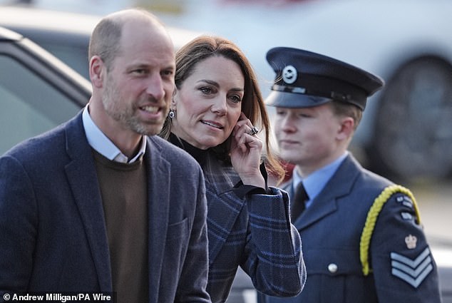 The Prince and Princess of Wales arrive at the National Curling Academy in Stirling today