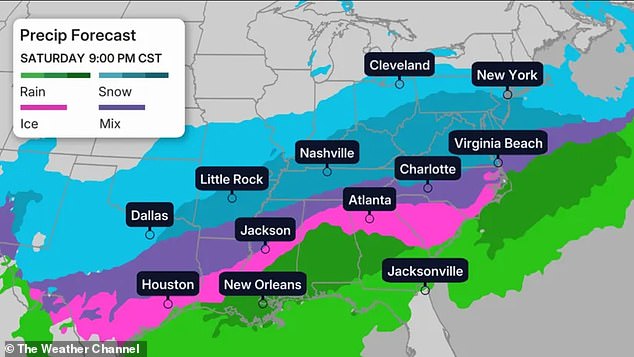 Meteorologist Jesse Walker said that Saturday is looking to be 'a mess' according to radar maps