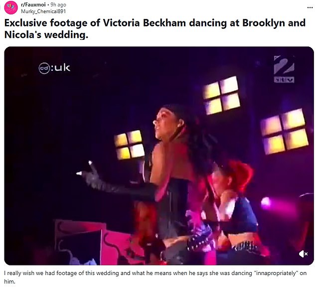 A video of the star performing in 2001 was shared on Reddit in a nod to her dancing style - and in a cheeky swipe at what fans are speculating her dance moves 'on' Brooklyn to be