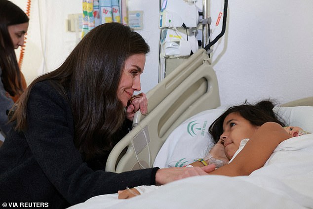 Queen Letizia visited survivors of the crash in the Reina Sofia Hospital on Tuesday afternoon