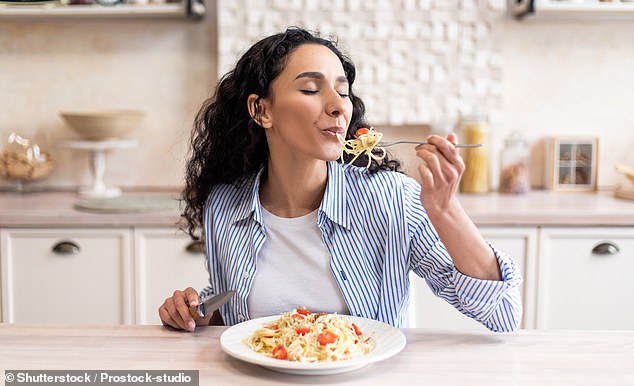 Studies also show that cooling down pasta or rice after cooking may reduce glucose spikes (stock image)