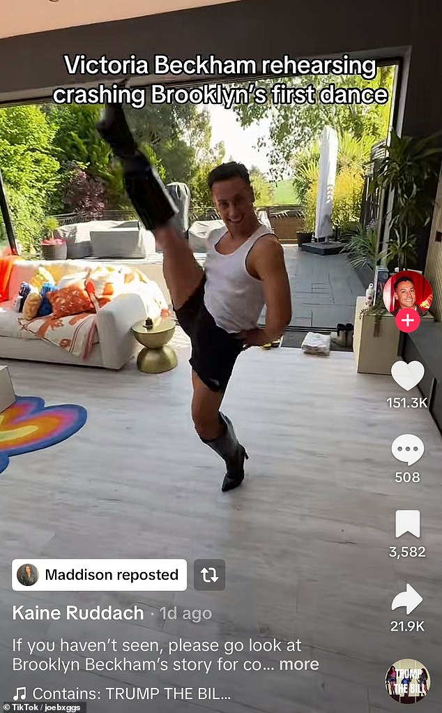 He mocked her famous leg pose