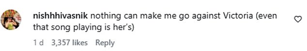 Comparing Posh to 'an average mother after one too many vinos,' many users also shared in the comments that Nicola looked 'happy' to be in her mother-in-law's company