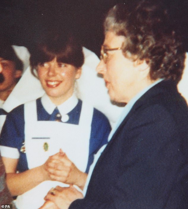 Murder victim Lesley Howell receiving a nursing award with her mother May Clarke